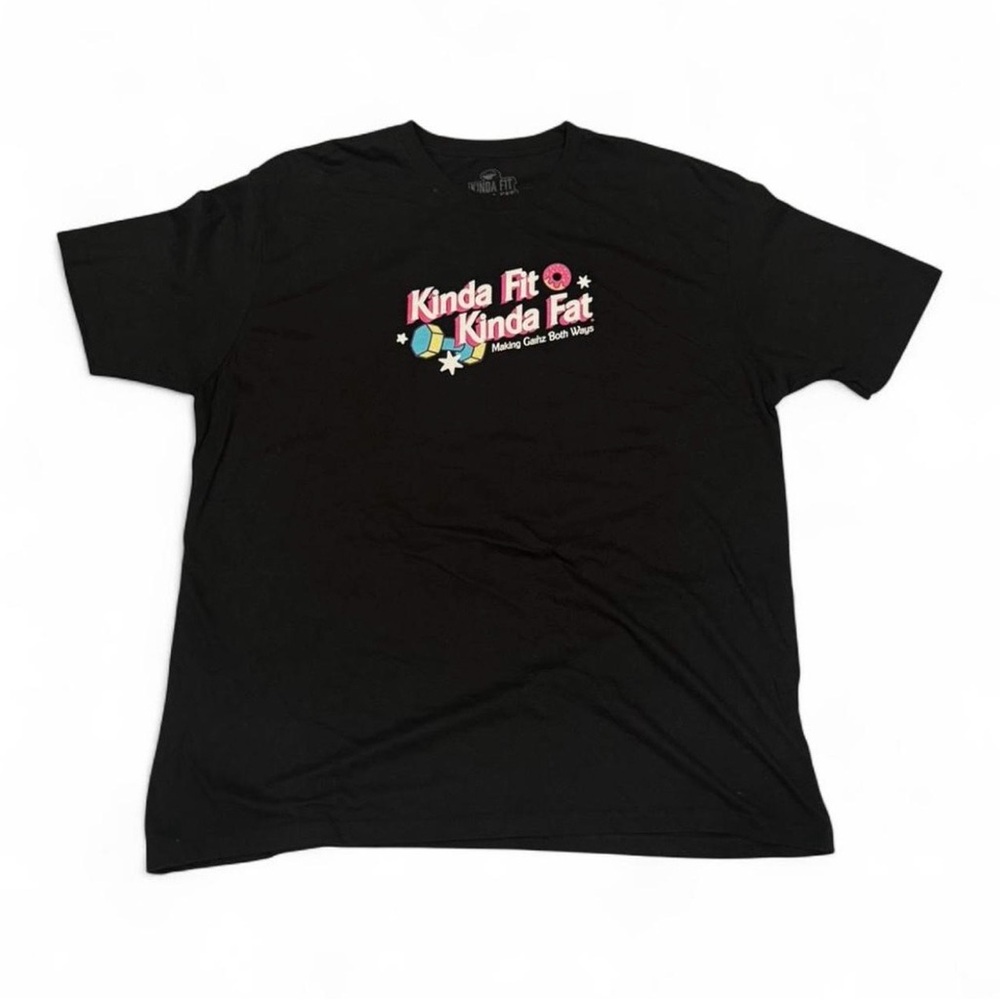 Kinda Fit Kinda Fat Graphic Tee - Black (Barbie Barebell)